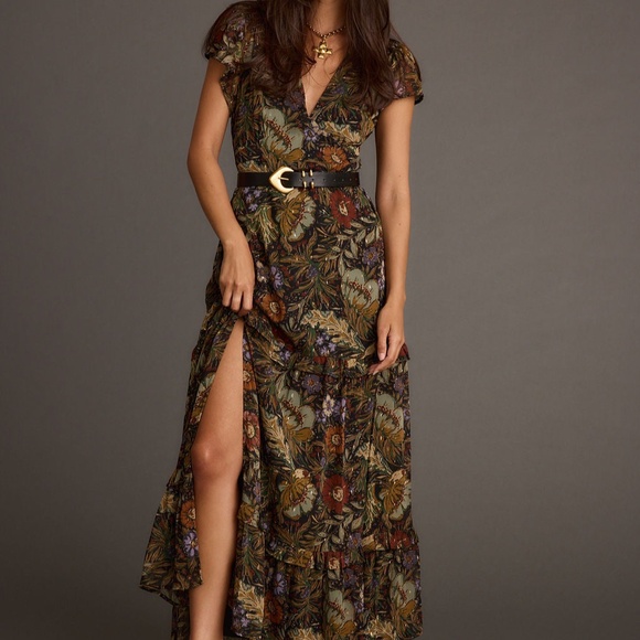 12th Tribe Sundance Floral Paisley Maxi Dress Size MM - Picture 2 of 5